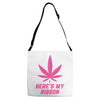 Support Breast Cancer Awareness With A Pink Cannabis Leaf Adjustable Strap Totes
