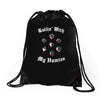 rolling with the homies Drawstring Bags