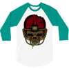 american football skull 3/4 Sleeve Shirt