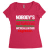 nobody's walking out on this fun old fashioned family christmas we're Women's Triblend Scoop T-shirt