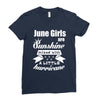 June Girls Are Sunshine Mixed With A Little Hurricane Ladies Fitted T-Shirt