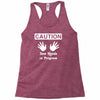 caution! jazz handsfunny jazz dance comic boogie camp trumpet Racerback Tank