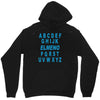 alphabet abc elemno Unisex Hoodie