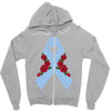 stomach cancer ribbon and rose Zipper Hoodie