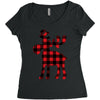 lumberjack reindeer Women's Triblend Scoop T-shirt