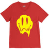 melting acid smiley face V-Neck Tee