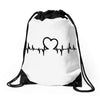 Heart Beat Drawstring Bags