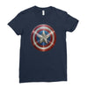 cotton captain america shield distressed, ideal gift or present Ladies Fitted T-Shirt