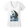 kaiju wave Women's V-Neck T-Shirt