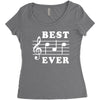 Best Dad Ever Funny Music Note Women's Triblend Scoop T-shirt