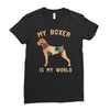 my boxer is my world Ladies Fitted T-Shirt