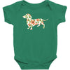 dachshund flower Baby Bodysuit