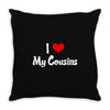 I Heart My Cousins Throw Pillow