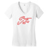 c'est la vie neon slogan Women's V-Neck T-Shirt