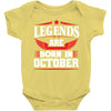 Legends Are Born In October Baby Onesie