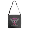 my hero is now my angel breast cancer awareness Adjustable Strap Totes