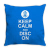 keep calm and disc golf on target frisbee basket Throw Pillow
