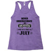 never underestimate an old man who was born in july Racerback Tank