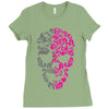 two coloured skull Ladies Fitted T-Shirt