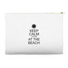 keep calm you're at the beach Accessory Pouches