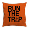 run the trap mens trap music t shirt dope swag hipster flosstradamus t Throw Pillow