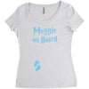Muggle On Board Blue Women's Triblend Scoop T-shirt
