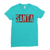santa red glitter Ladies Fitted T-Shirt