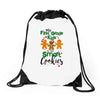 my first grade kids are smart cookies Drawstring Bags