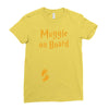 Muggle On Board Orange Ladies Fitted T-Shirt