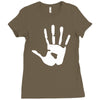 handprint sticker vinyl decal Ladies Fitted T-Shirt