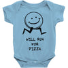 will run for pizza Baby Onesie