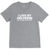 i love my girlfriend funny V-Neck Tee