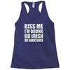 kiss me i'm drunk or irish Racerback Tank