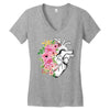 Heart And Flowers Women's V-Neck T-Shirt