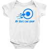 my boys can swim Baby Onesie