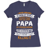 Super Cool Papa Of A Freaking Awesome Granddaughter Ladies Fitted T-Shirt