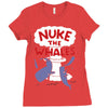 nuke the whales funny Ladies Fitted T-Shirt