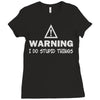 warning i do stupid things Ladies Fitted T-Shirt