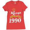 kings are born in 1990 Ladies Fitted T-Shirt