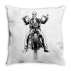 skeleton biker Throw Pillow
