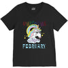 unicorns are born in february cute unicorn V-Neck Tee