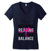 Reading Yoga Wine Balance Women's V-Neck T-Shirt