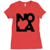 love nola new orleans american jazz blues music t shirt Ladies Fitted T-Shirt