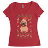 ugly sweater dog Women's Triblend Scoop T-shirt