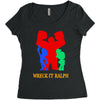 wreck it ralph silhouette Women's Triblend Scoop T-shirt