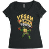 vegan pizza power Women's Triblend Scoop T-shirt