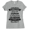 Super Cool Stepmom Of A Freaking Awesome Grandson Ladies Fitted T-Shirt