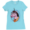 unicorn nerd graphic Ladies Fitted T-Shirt