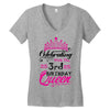 Celebrating With the 3rd Birthday Queen Women's V-Neck T-Shirt