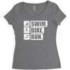 v6 swim bike run Women's Triblend Scoop T-shirt